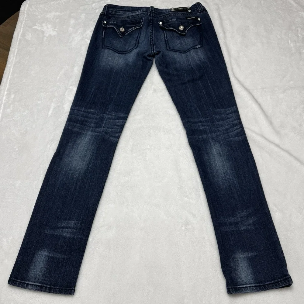 Miss Me Women's Blue Mid-Rise Skinny Jeans, Size 30, Dark Wash - Excellent Cond! - Picture 3 of 6